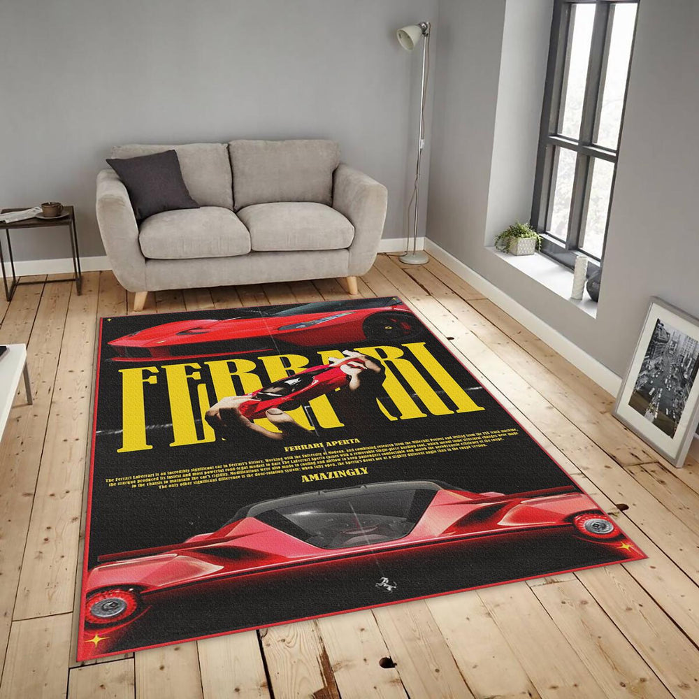 Ferrari F1 Rug, Ferrari Garage Rug: Personalized Car Lover Gift