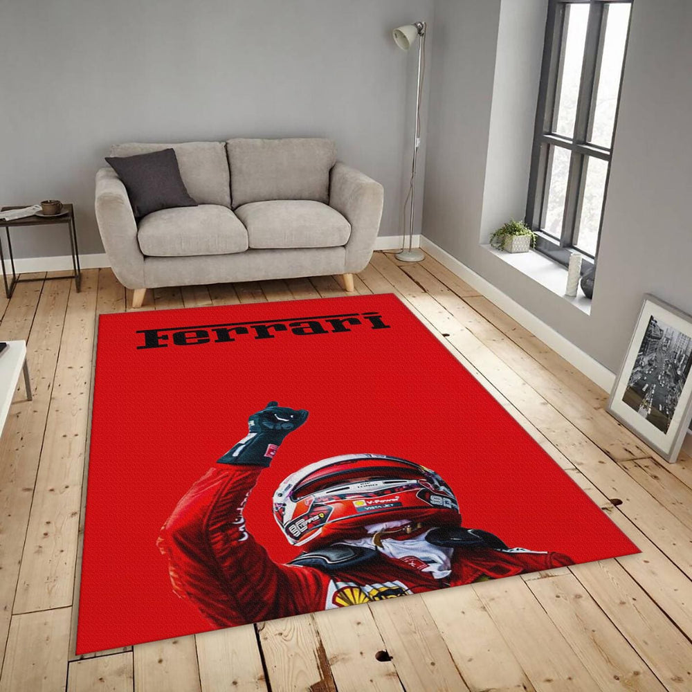 Ferrari F1 Rug, Personalized Ferrari Racing Rug