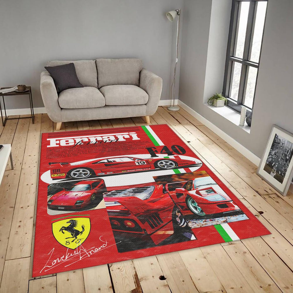 Ferrari F1 Rug, Ferrari F40 Rug: Personalized Car Enthusiast Gift