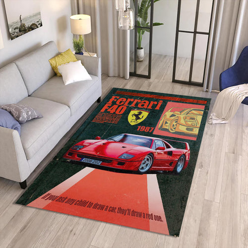 Ferrari F1 Rug Formula 1 Style Formula 1 Racing Carpet for Garage