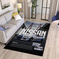 Nissan GTR R34 Rug, Sports Car Decor, Racing Style Area Rug