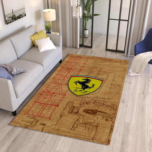 Ferrari F1 Rug Ferrari Rug Formula 1 Racing Carpet for Garage &
