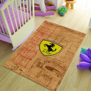 Ferrari F1 Rug Ferrari Rug Formula 1 Racing Carpet for Garage &