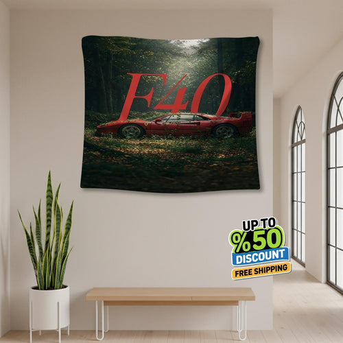 Ferrari F1 Rug Ferrari F40 Tapestry: Car Lover Wall Decor Throw