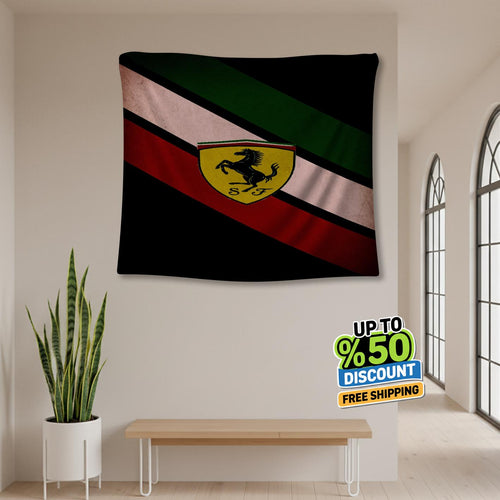 Ferrari F1 Rug, Ferrari Car Tapestry: Italy Wall Art