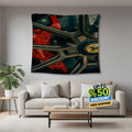 Ferrari F1 Rug, Ferrari Wheel Tapestry: Car Lover Wall Art