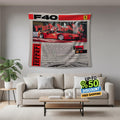 Ferrari F1 Rug, Ferrari F40 Tapestry: Car Lover Wall Art