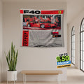 Ferrari F1 Rug, Ferrari F40 Tapestry: Car Lover Wall Art