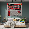 Ferrari F1 Rug, Ferrari F40 Tapestry: Car Lover Wall Art