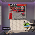 Ferrari F1 Rug, Ferrari F40 Tapestry: Car Lover Wall Art