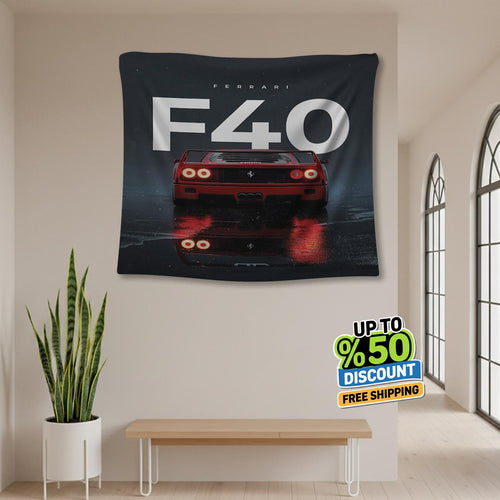 Ferrari F1 Rug, Ferrari F40 Tapestry: Car Wall Hanging