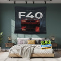 Ferrari F1 Rug, Ferrari F40 Tapestry: Car Wall Hanging
