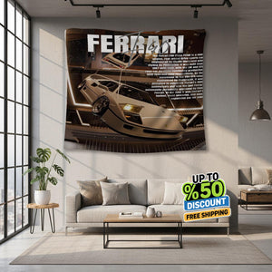 Ferrari F1 Rug, Ferrari F40 Tapestry: Car Lover Wall Decor