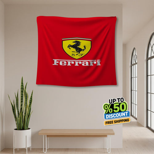 Ferrari F1 Rug, Ferrari Tapestry: Car Wall Hanging