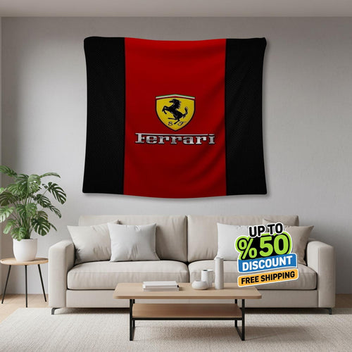 Ferrari F1 Rug, Ferrari Tapestry: Car Lover's Woven Wall Hanging