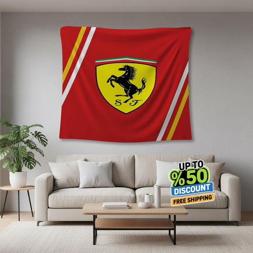 Ferrari F1 Rug, Ferrari Tapestry: Car Wall Hanging