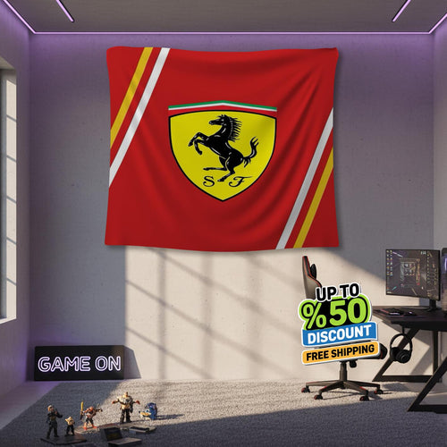Ferrari F1 Rug, Ferrari Tapestry: Car Wall Hanging
