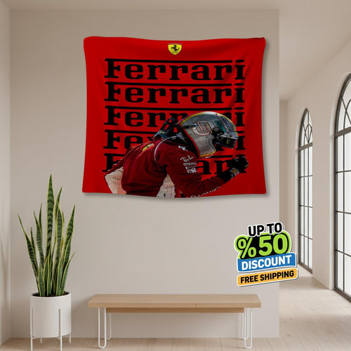 Ferrari F1 Rug, Ferrari F1 Tapestry: Car Racing Wall Art Decor