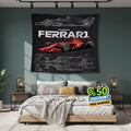 Ferrari F1 Rug, Ferrari Tapestry: Car Wall Hanging