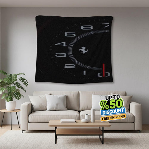 Ferrari F1 Rug Ferrari Speedometer Tapestry: Car Lover's Wall