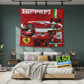 Ferrari F1 Rug, Ferrari F40 Tapestry: Car Lover Wall Hanging