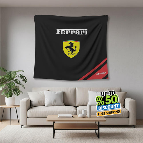 Ferrari F1 Rug, Ferrari Tapestry: Car Lover Gift
