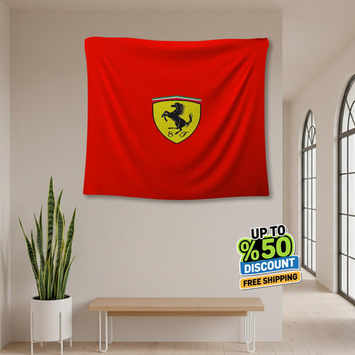 Ferrari F1 Rug, Ferrari Tapestry: Car Lover's Woven Wall Art
