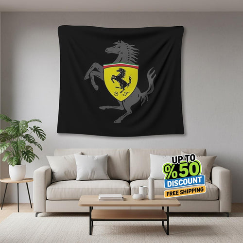 Ferrari F1 Rug, Ferrari Logo Tapestry: Car Lover Wall Decor