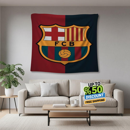 FC Barcelona Rug FC Barcelona Tapestry: Football Club Wall Decor