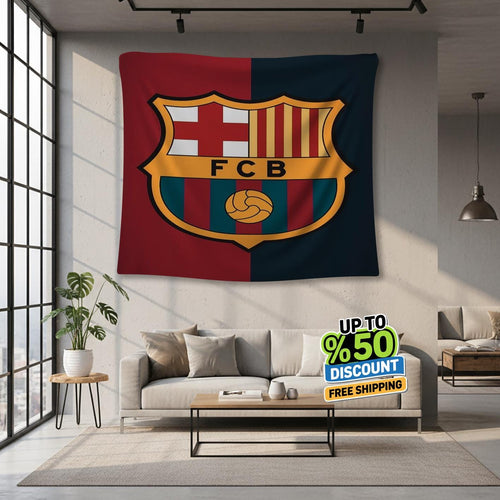 FC Barcelona Rug FC Barcelona Tapestry: Football Club Wall Decor