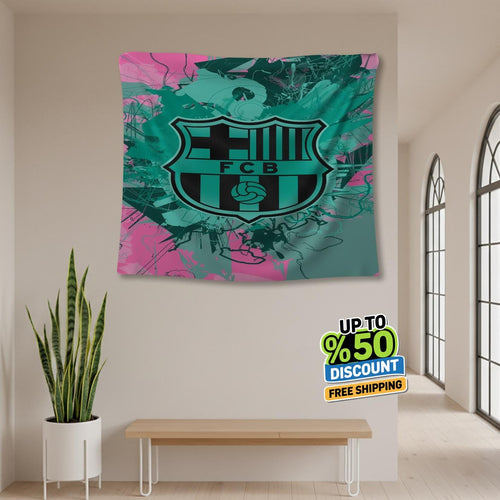 FC Barcelona Rug, FC Barcelona Tapestry: Custom Woven Wall Decor