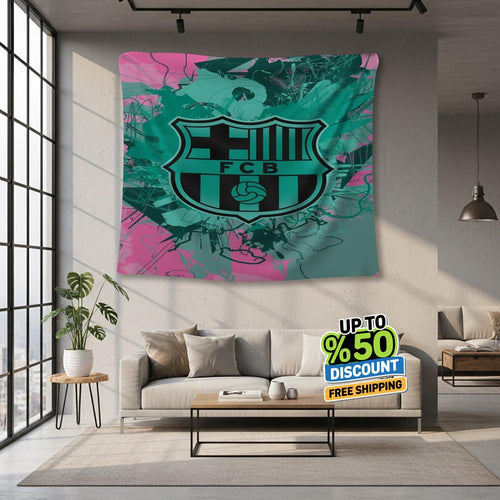 FC Barcelona Rug, FC Barcelona Tapestry: Custom Woven Wall Decor