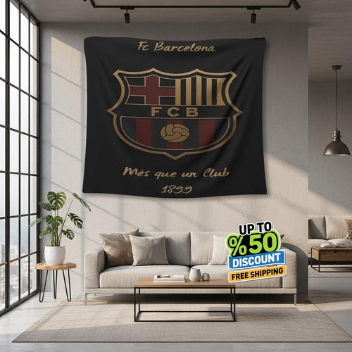 FC Barcelona Rug FC Barcelona Tapestry: FCB Logo Woven Wall