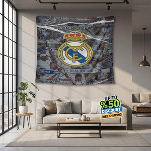 Real Madrid Rug Real Madrid CF Tapestry: Real Madrid Crew Logo