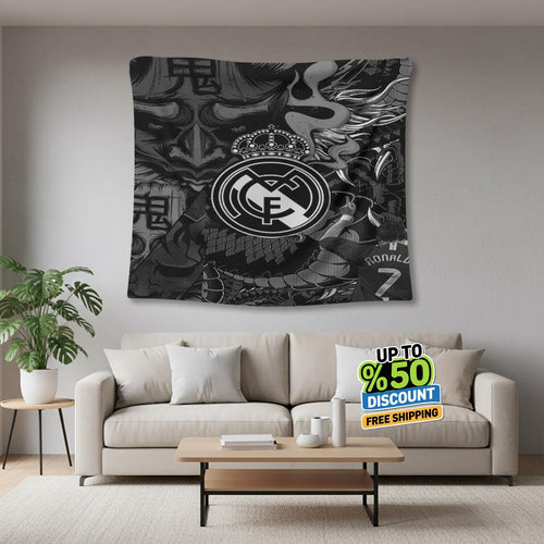 Real Madrid Rug Real Madrid CF Tapestry: Real Madrid Oni Logo