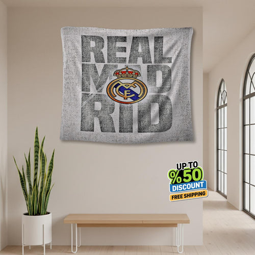 Real Madrid Rug Real Madrid CF Tapestry: Real Madrid Custom Logo