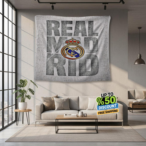 Real Madrid Rug Real Madrid CF Tapestry: Real Madrid Custom Logo
