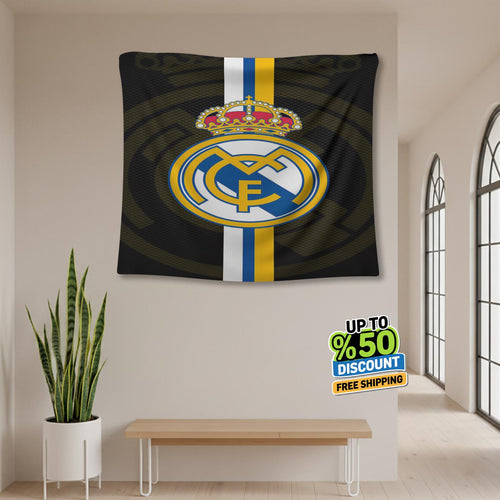 Real Madrid Rug Real Madrid CF Tapestry: Real Madrid Custom Logo