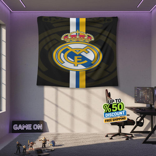 Real Madrid Rug Real Madrid CF Tapestry: Real Madrid Custom Logo