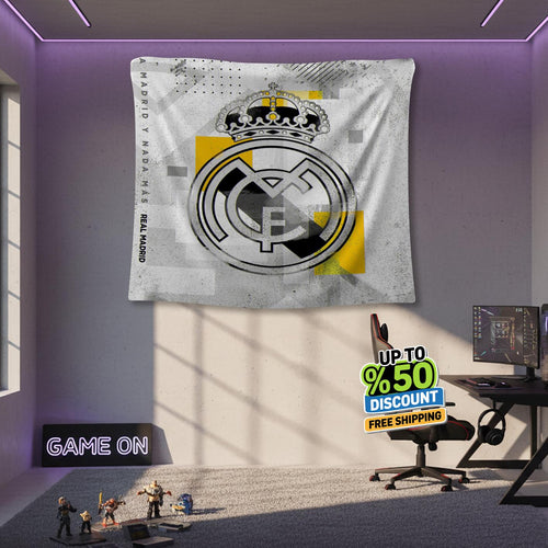 Real Madrid Rug Real Madrid CF Tapestry: Real Madrid Custom Logo