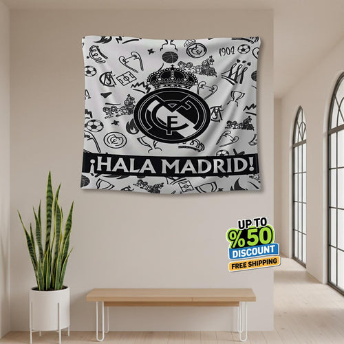 Real Madrid Rug Real Madrid CF Tapestry: Real Madrid Custom Logo