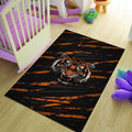 Bengal Tiger Rug, Orange Washable Carpet, Animal Art Decor