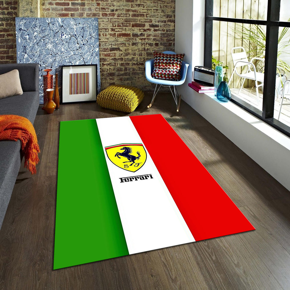 Ferrari F1 Rug Italy Flag Formula 1 Racing Carpet for Garage &