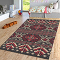 Slavic Folk Art Rug, Traditional Abstract Design, Non-Slip