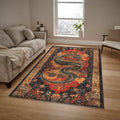 Dragon Motif Rug, Oriental rug, Abstract Rug, Non-Slip Rug