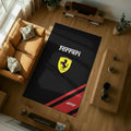 Ferrari F1 Rug Simple Logo and F1 Formula 1 Racing Carpet for