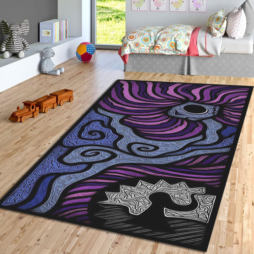 Multicolored Art Rug, Gothic Bohemian Home Decor