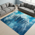 Ocean Waves Ship Rug, Coastal Home Decor, Custom Art Rug