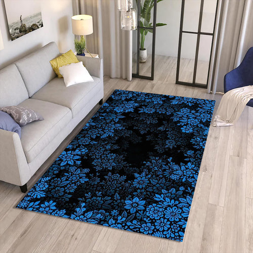 Blue Rug, Floral Cottagecore Flowers,Floral Front Door Decor