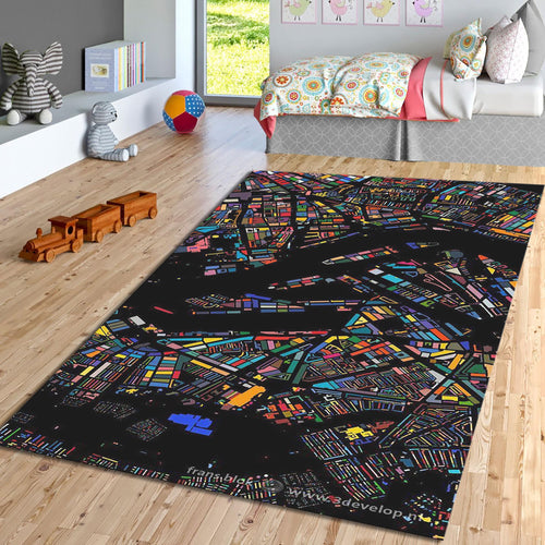 Multicolored Area Rug, Abstract Gothic Home Decor
